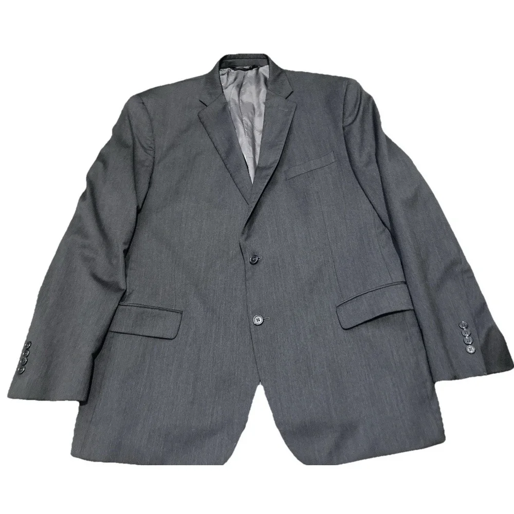 Jos A Bank Signature Collection 48L 43W Gray 100% Wool Double Breasted Suit